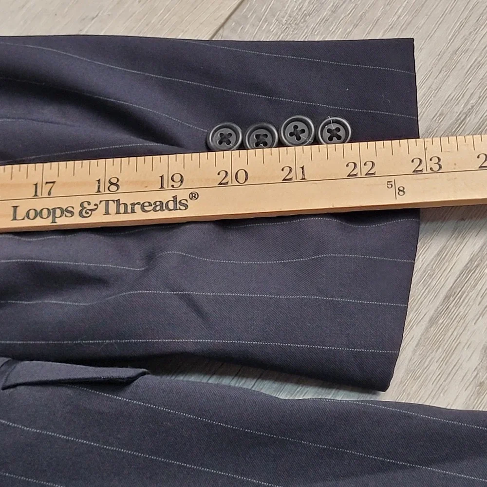 🧥Burberry London Blazer Mens 41 S Navy Pinstripe 100% Wool Suit Jacket USA